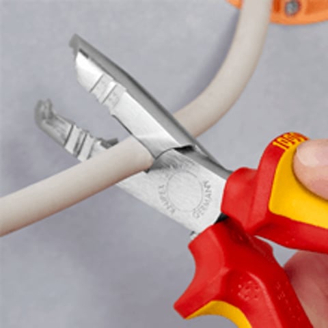 Knipex 13 46 165 VDE Abmantelungszange isoliert Mehrkomponenten-Hüllen verchromt 165 mm