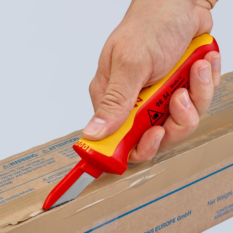 Knipex Kabelmesser 98 54 VDE-geprüft isolierender Mehrkomponenten-Griff Klingenlänge 50 mm
