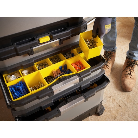 Stanley FatMax Rollende Werkstatt 1-95-622 Metall-Kunststoff mit 2 Schubladen und Staufach
