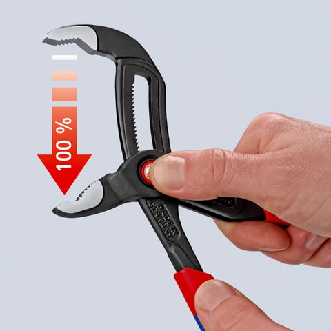 Knipex Cobra® QuickSet Hightech-Wasserpumpenzange mit rutschhemmendem Kunststoff überzogen 250 mm, 87 21 250