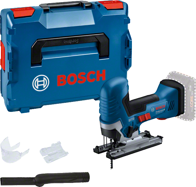 Bosch GST 18V-125 S Akku-Stichsäge mit Koffer., Akku-Stichsäge, blau-schwarz, Transportkoffer, Sägeblatt, Bosch