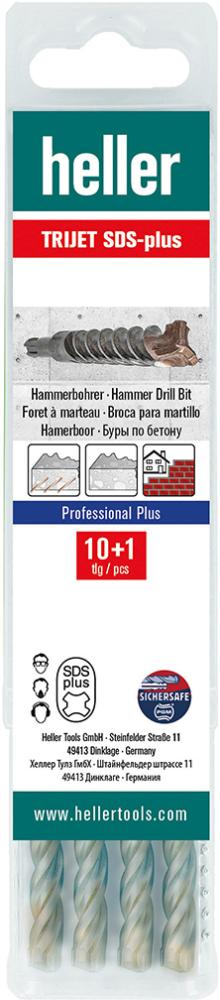 Hammerbohrer SDS-Plus Trijet Ultimate 6x160/100mm 10+1 Multipack heller