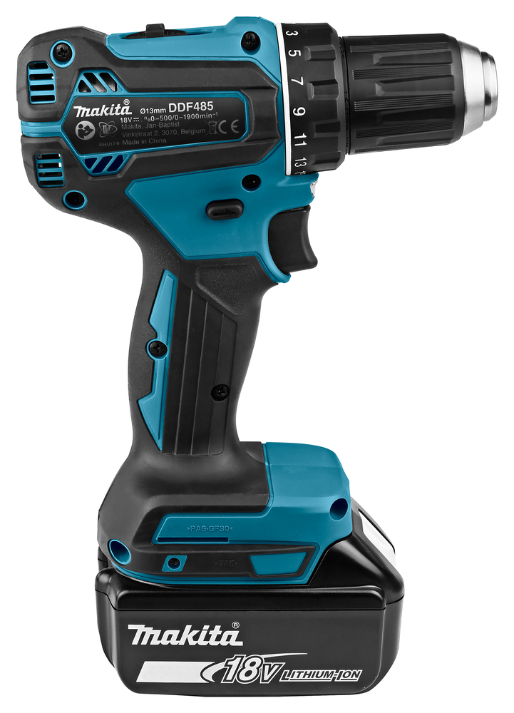 Makita Akku-Bohrschrauber DDF485RTJ 18V 5.0Ah mit 2 Akkus Ladegerät MAKPAC