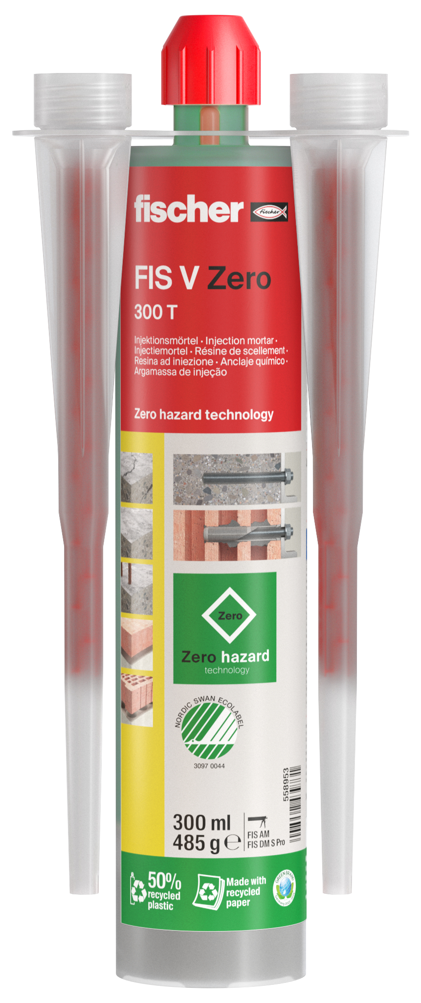 Produktbild, Injektionsmörtel, FISCHER, FIS V Zero, 300 ml, Zero Hazard Technologie