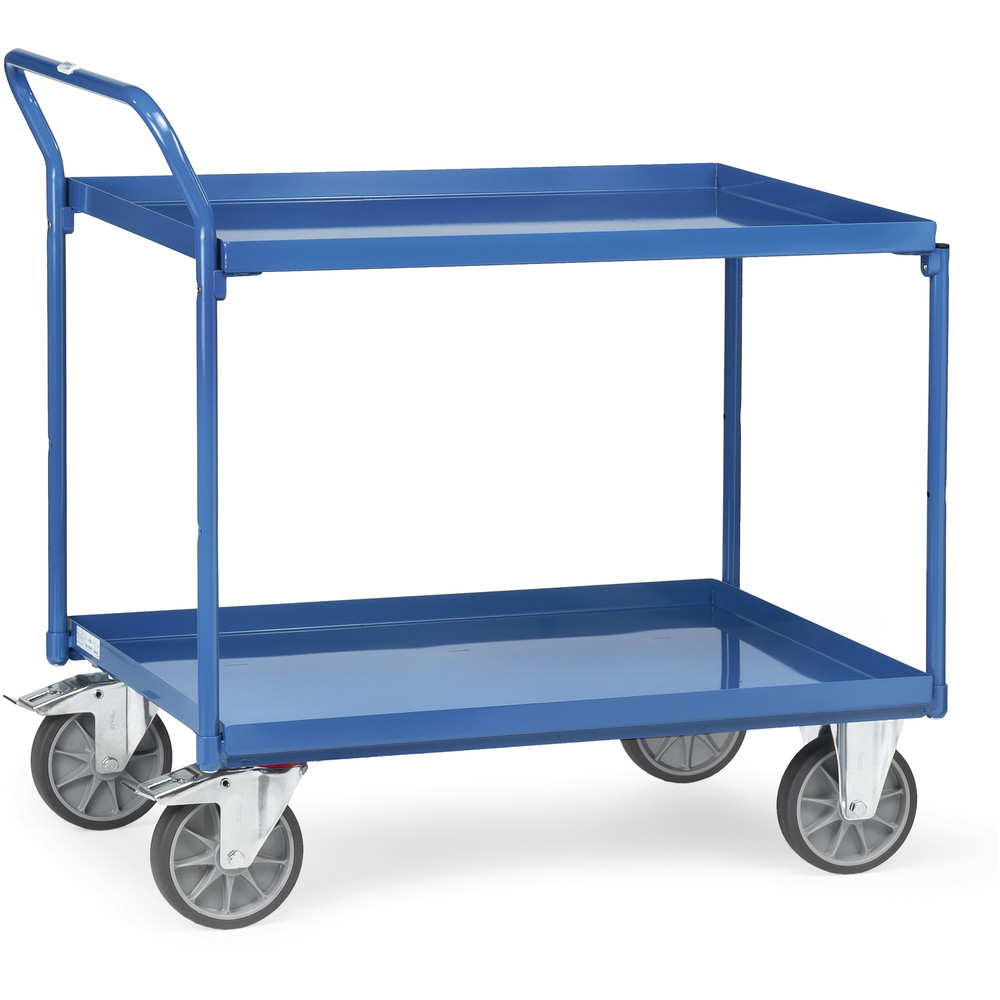 Fetra Tischwagen mit Wannen 4920 Stahlkonstruktion 400kg Tragkraft 850x500mm Ladefläche TPE-Bereifung