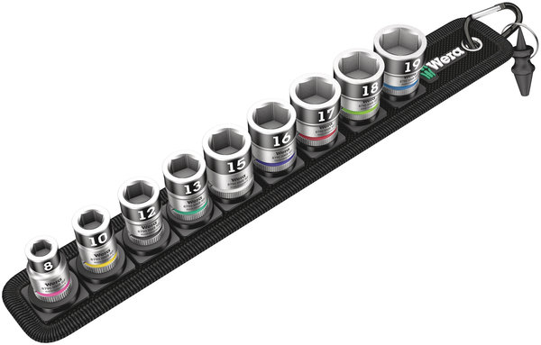 Belt B 1 Zyklop socket set with holding function, 3/8&quot; drive, 10 pieces, Elektronik