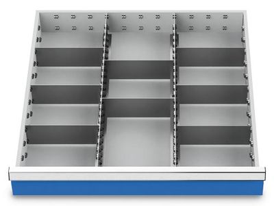 b+h Bedrunka+Hirth Schubladeneinteilung R 24-24 Metalleinteilung 150mm Front, Schubladenkasten, Metallschublade, Durchsichtige Aufbewahrung, Aufbewahrungsschublade, Schubladeneinheit