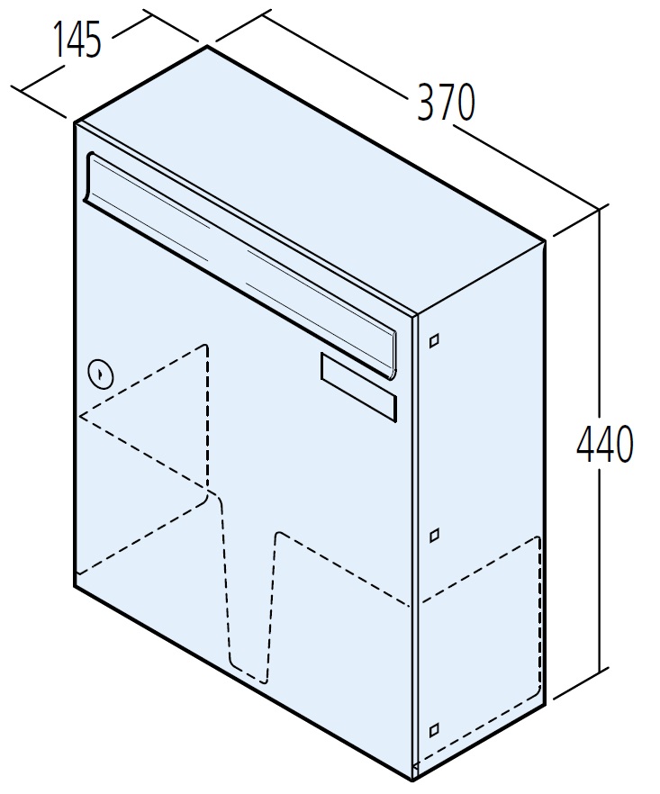 Renz Aufhängebriefkasten Standard 370 x 440 x 145 mm Edelstahl