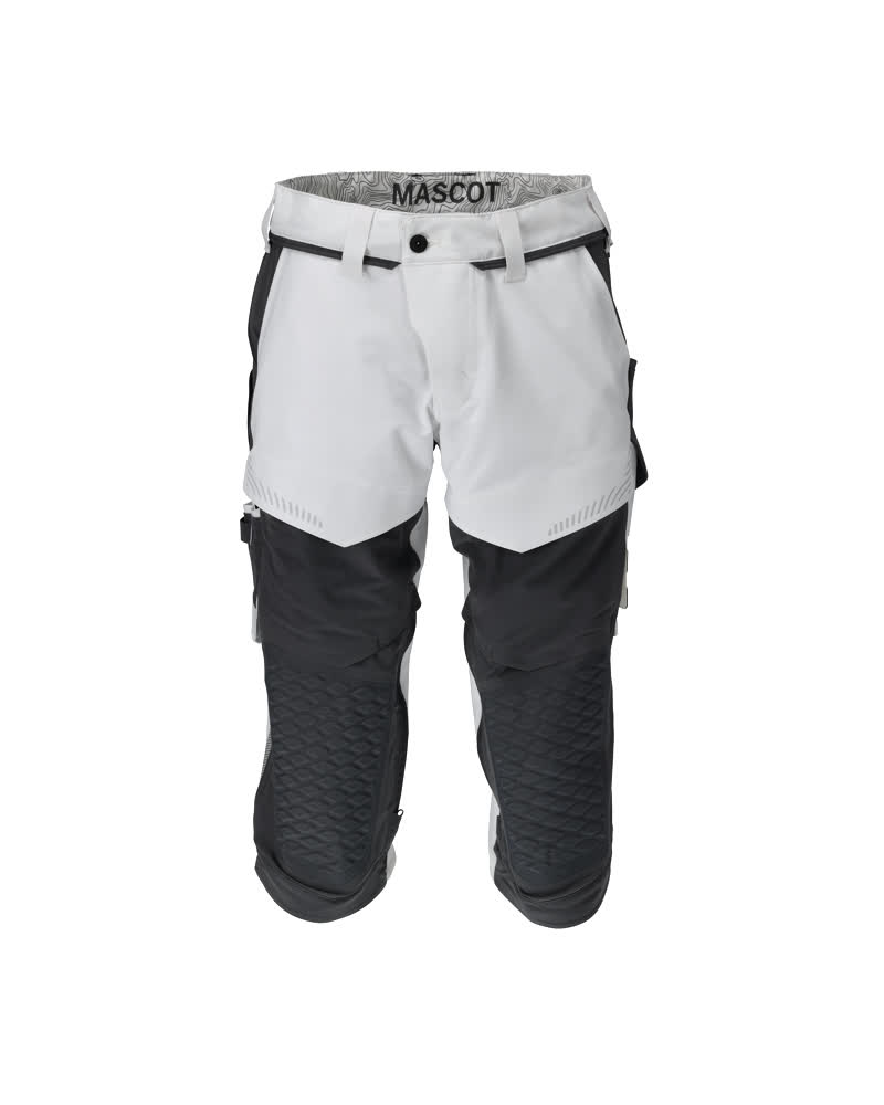 Mascot Dreiviertel-Hose, Knietaschen, Stretch Handwerker-Dreiviertel-Hose Größe C64, weiss/Anthrazitgrau