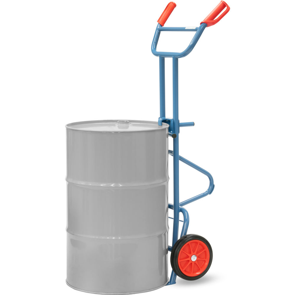 Fetra Fasskarre 1065 mit Stützbügel, Vollgummi-Bereifung, für 200 Liter Fässer, Tragkraft 300kg