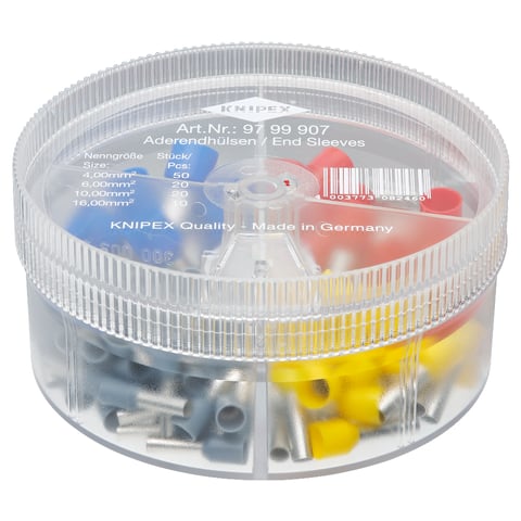 Knipex 97 99 907 Sortimentsboxen mit 100 isolierten Aderendhülsen 4-teilig