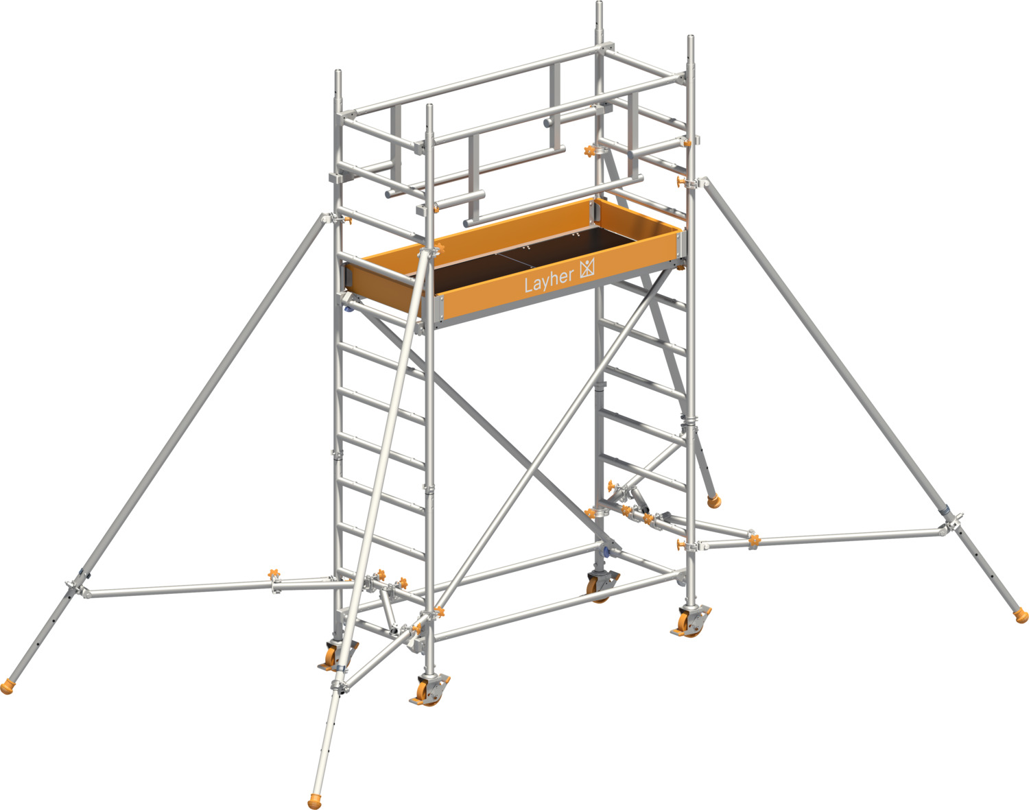 Layher Uni Leicht P2 SAFETY PLUS mit Doppelgeländer und Gerüststützen Product picture