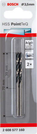 Bosch HSS Spiralbohrer PointTeQ 3,5 mm Doppelpackung.