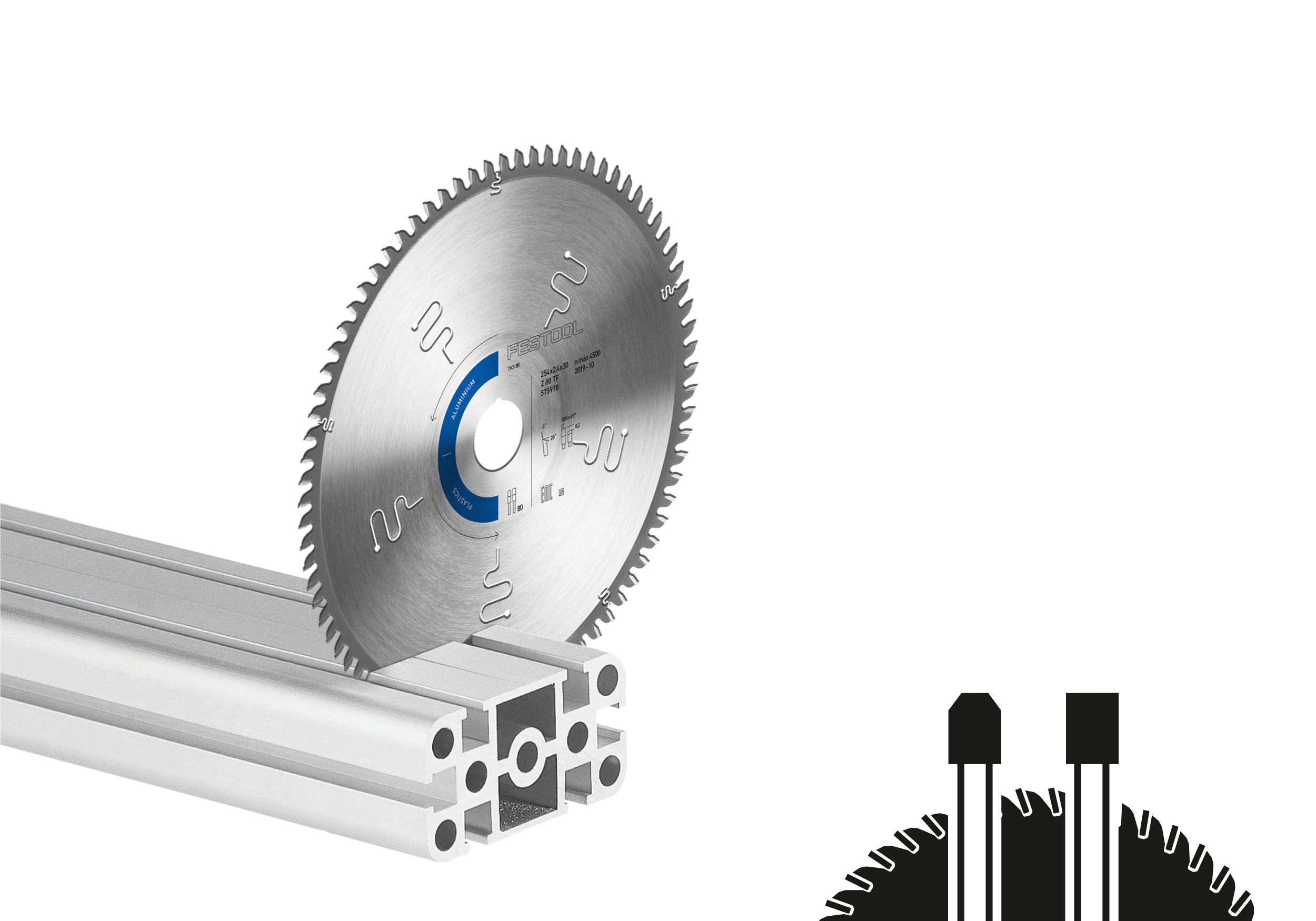 Kreissägeblatt ALUMINIUM/PLASTICS HW 254x2,4x30 TF80 A