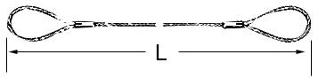 Produktbild Anschlagseil (Klasse D) für 1 m Fertiglänge, 2 Schlaufen