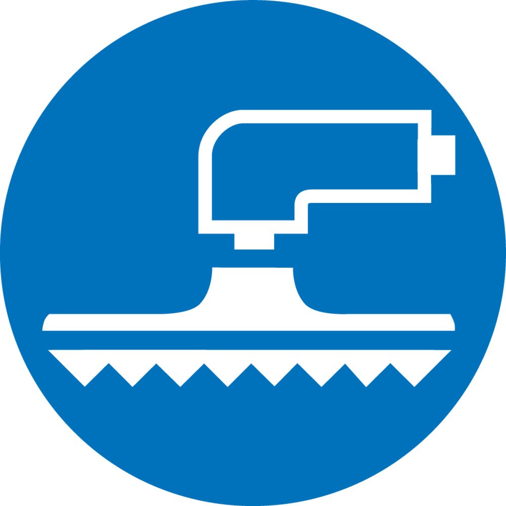 Safety pictogram Only to be used with a back-up pad