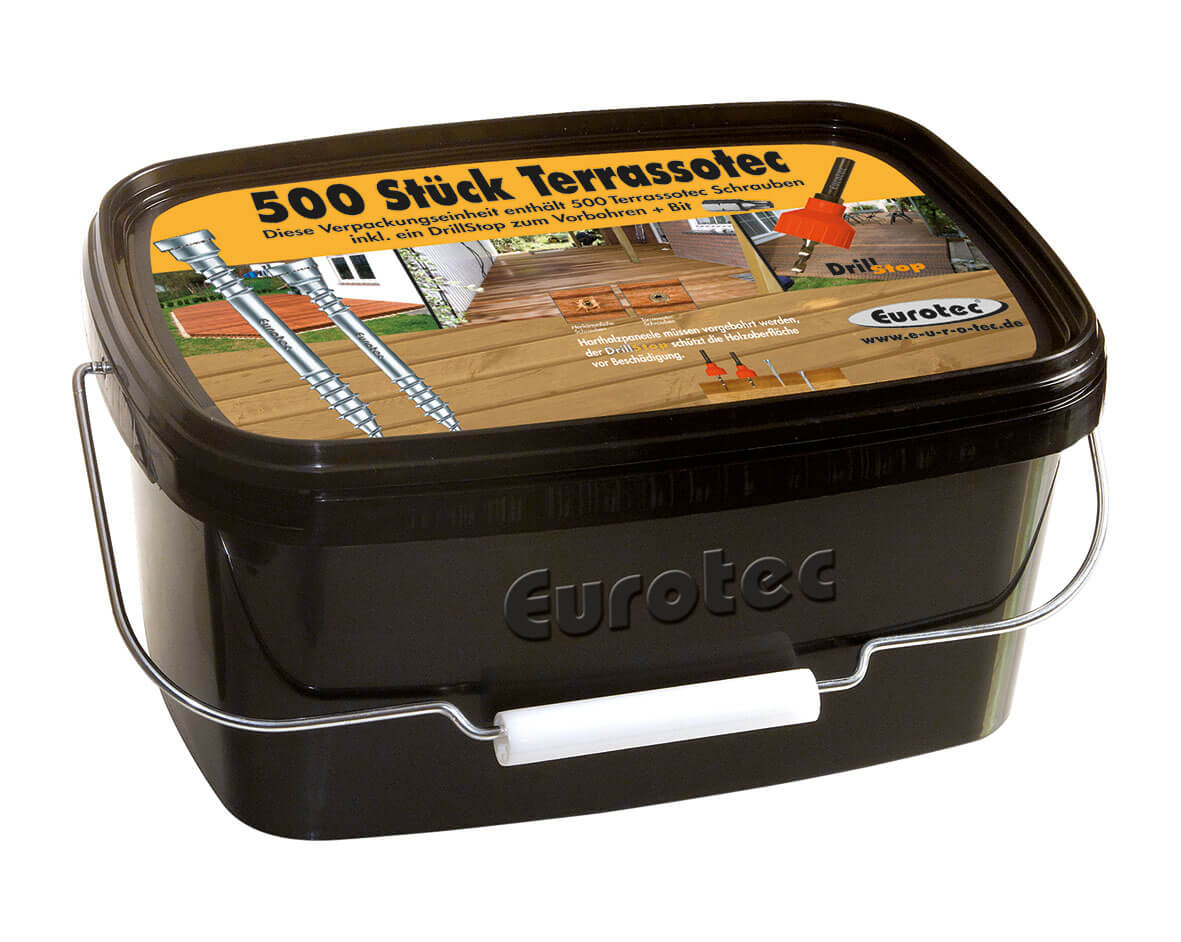 Eurotec Terrassotec Schraubeneimer Edelstahl gehärtet TX20 4,5 x 50 mm