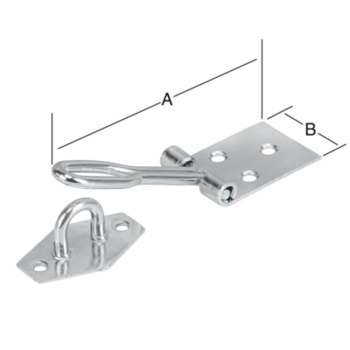 Vormann Drahtüberfalle 80x22mm Stahl blau verzinkt mit Ösenplatte 10 Stück, türschloss, schnappverschluss, hakenverschluss, metallbauteil, scharnier
