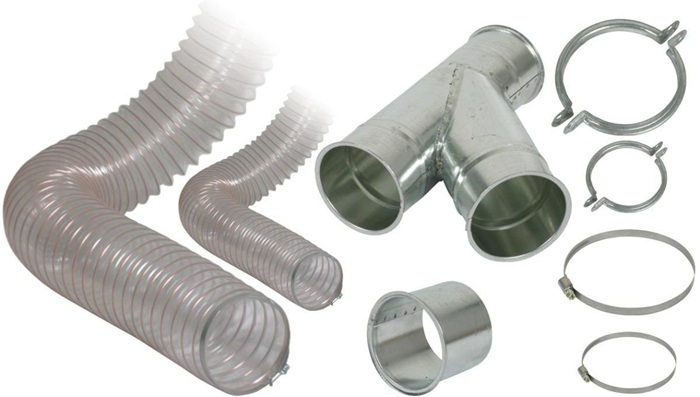 Stürmer HOLZKRAFT Absauganlagen-Anschluss-Set 140/120/58 mm mit PU-Schläuchen