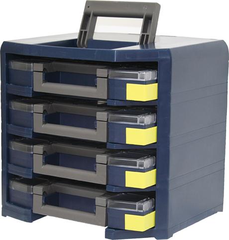 Raaco Trageschrank HandyBoxxserPolypropylen mit 4 Sortimentskoffern blau raaco