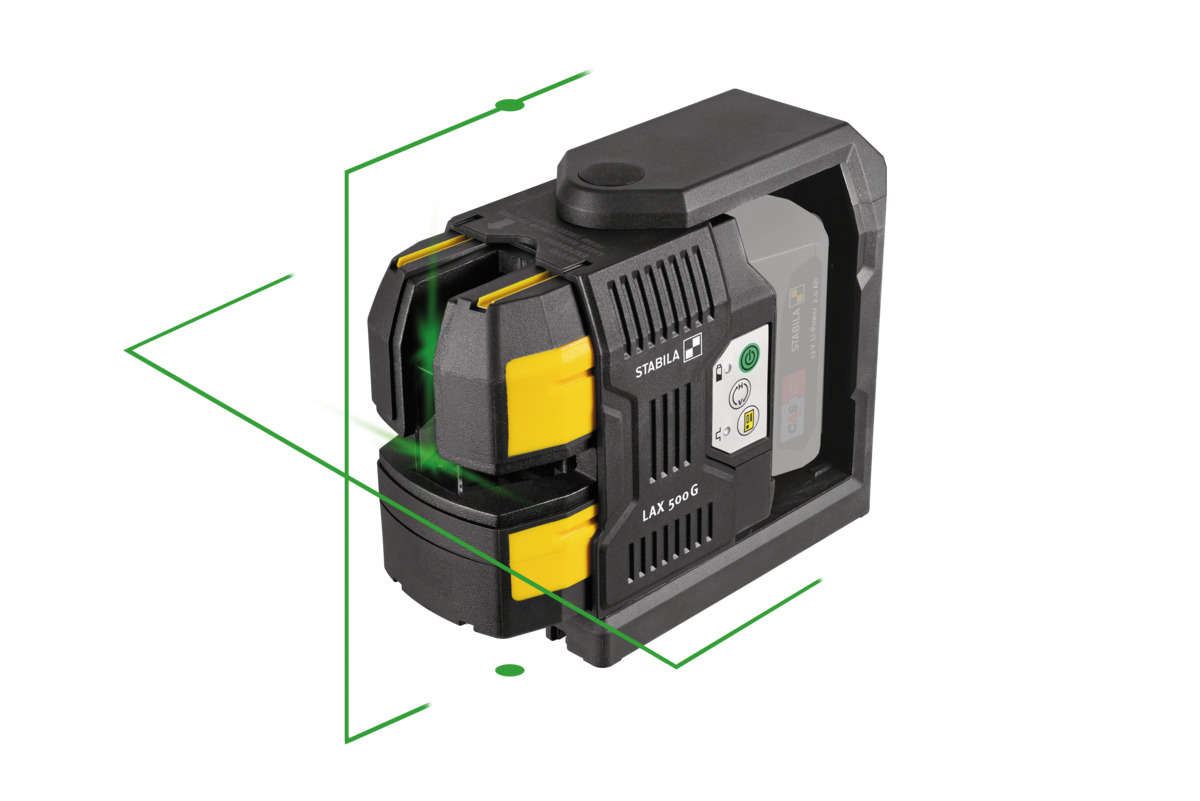 Stabila Kreuzlinien-Lot-Laser LAX 500 G, 12-V-System, 7-teiliges Set mit Akku