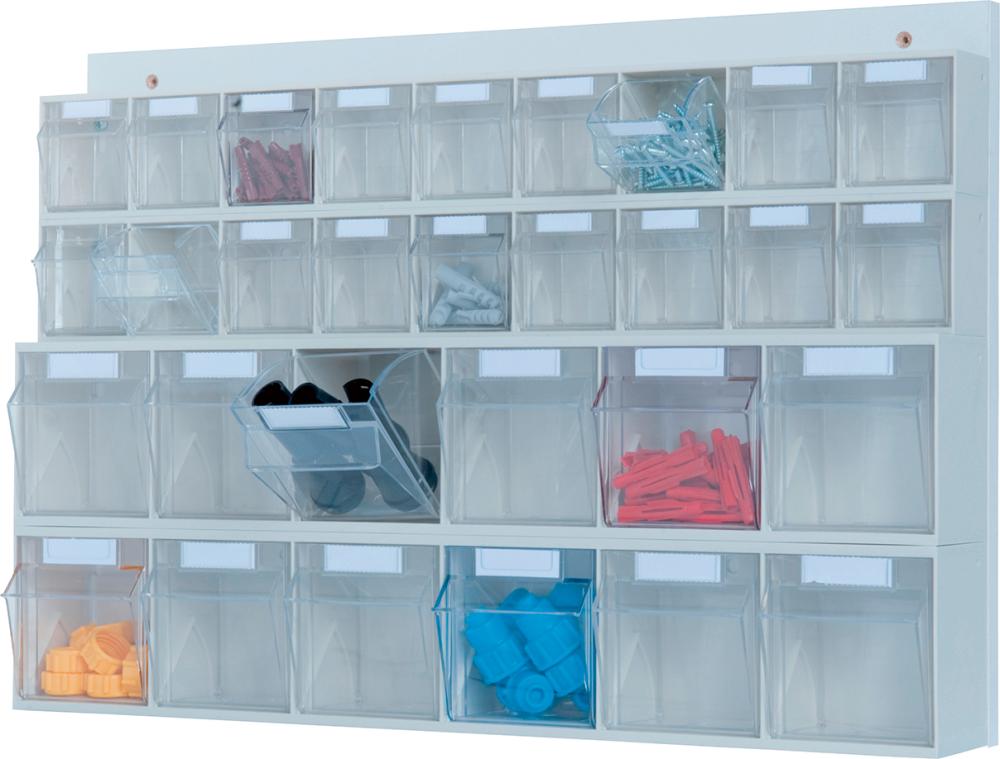 Hünersdorff MultiStore Wand-Set 30 Klarsichtbehälter hochschlagfest Kunststofflichtgrau