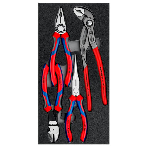 Knipex Zangen-Set "Basic" 00 20 01 V15 4-teilig in Schaumstoffeinlage