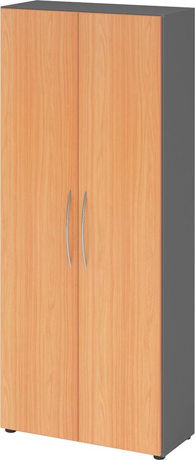 Hammerbacher Schrank 4100 BM, 5 OH K: Graphit / F: Buche 80x34,6x188 cm (BxTxH)