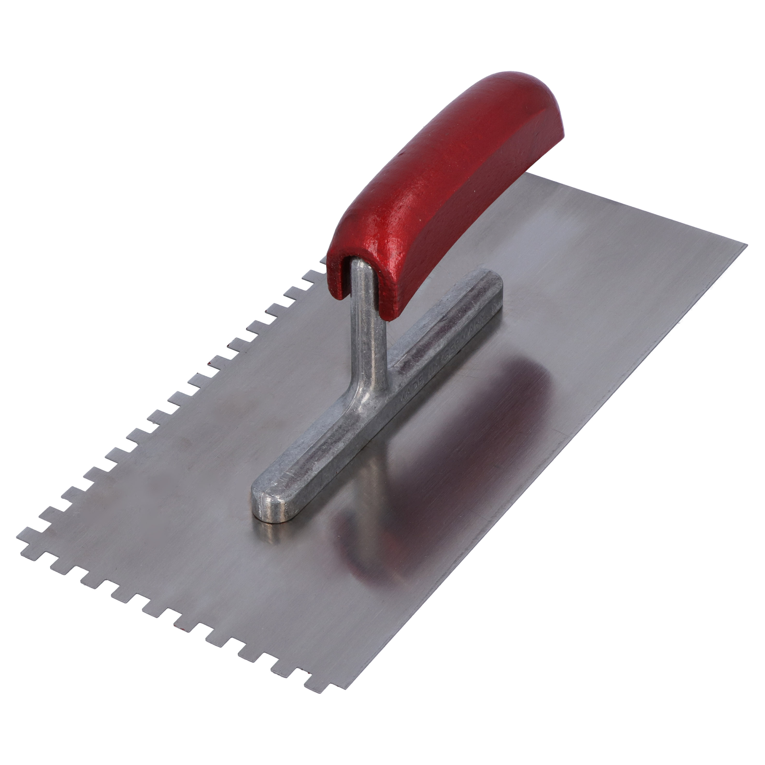 HELPMATE - gezahnte Glättekelle 6x6 mm - Profi Zahnspachtel hergestellt in Deutschland - 230 x 130 mm Zahnkelle zum Auftragen von Spachtelmasse und Fliesenkleber