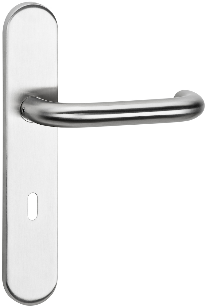 aptec Drückergarnitur mit Langschild BASIC 01 1801.KL4/2002 U, Edelstahl
