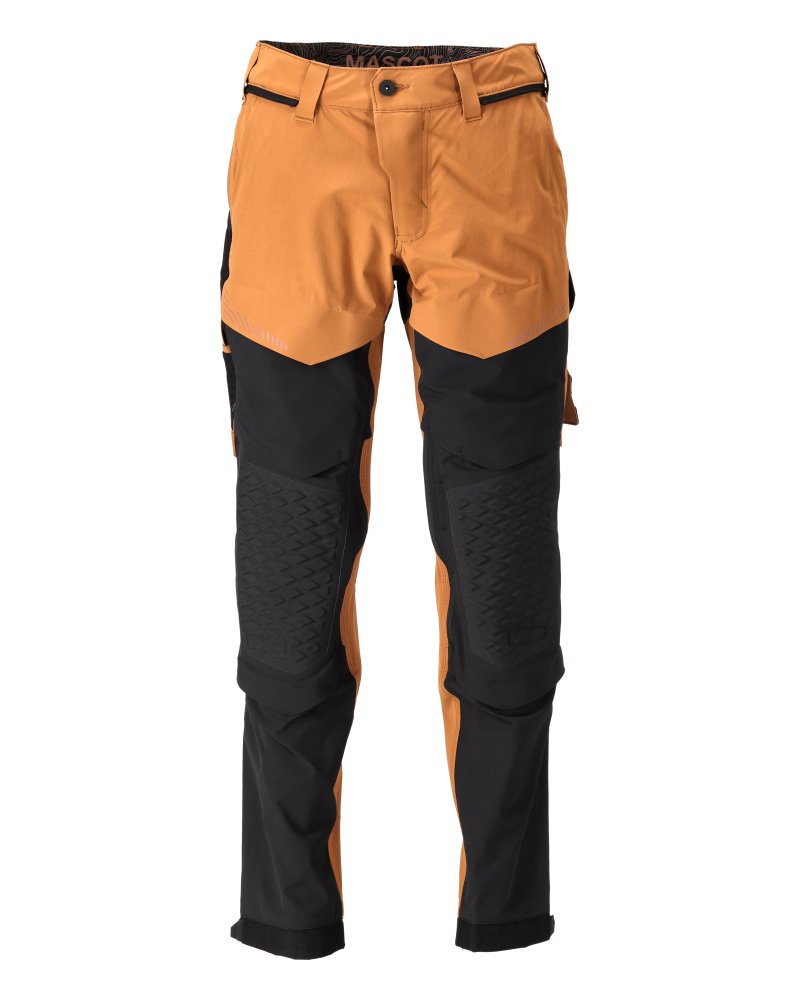 Mascot Hose, Knietaschen, Stretch, leicht Hose Größe 82C52, nussbraun/schwarz