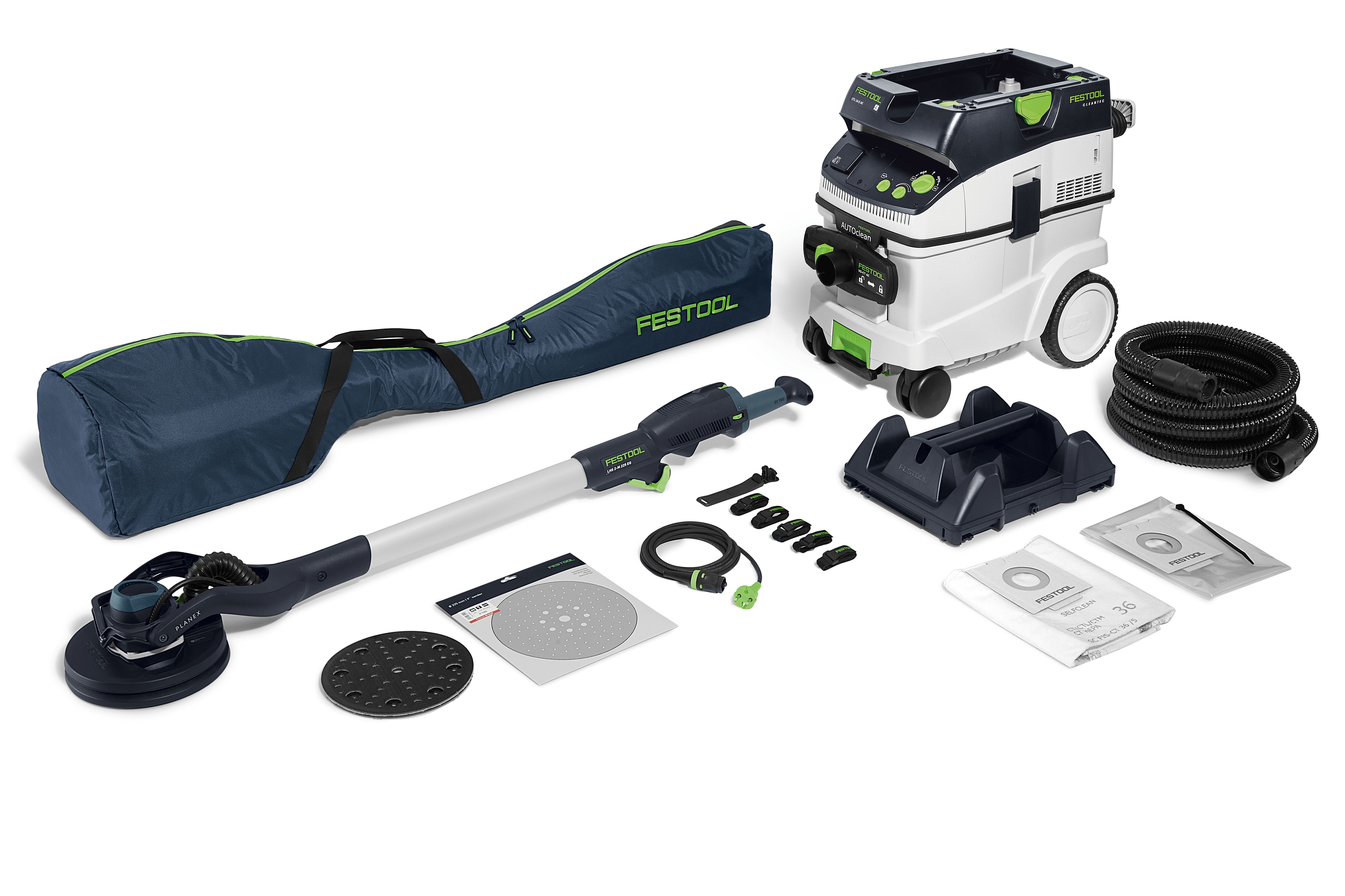 Produktbild Langhalsschleifer- und Sauger-Set PLANEX LHS 2-M 225 EQ/CTL 36-Set, Gerät, E-Scooter, Transport, Fahrzeug