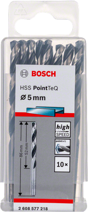 Bosch HSS PointTeQ 5mm twist drill bit set., HSS-Bohrer, Bohrer-Set, 5 mm, 10 Stück, Bosch
