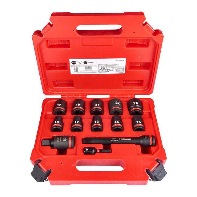 Milwaukee 13-teiliges Set SHOCKWAVE Schlagnuss 1/2" kurz Set