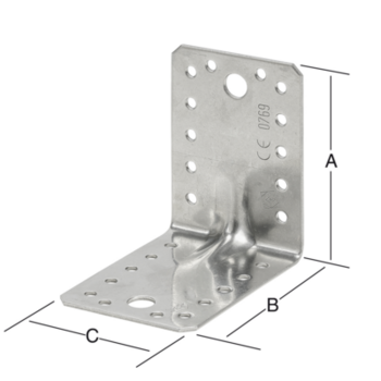 Vormann Schwerlast-Winkelverbinder Edelstahl V4A 105x105x90mm CE