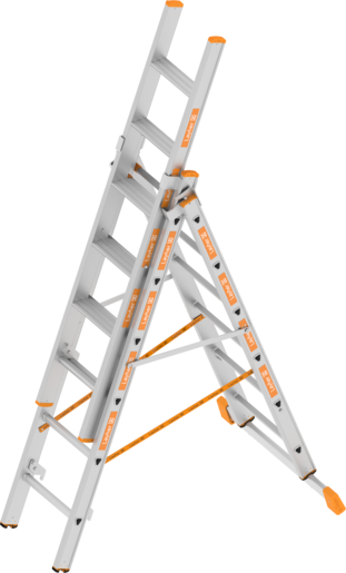 Layher Allzweckleiter TOPIC 1041 3-teilig 3x6 Stufen Aluminium
