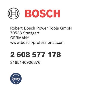 Číslo štítku produktu., Bosch, Schutzbrille, Sicherheitsausrüstung, Artikelnummer 2608577178