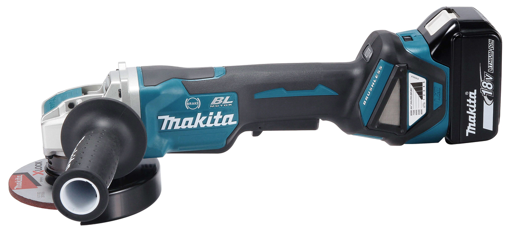 Makita Akku-Winkelschleifer DGA519RTJ 18V 125mm X-LOCK bürstenloser Motor