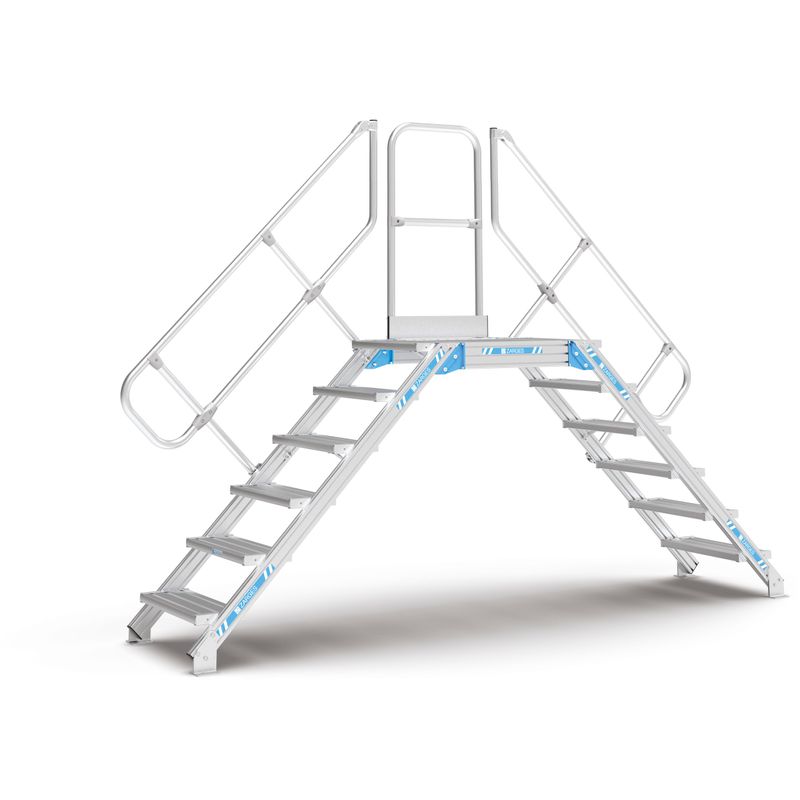 ZARGES LM-Überstieg 45° 4 Stufen, 600 mm breit, Höhe 740 mm 40355933