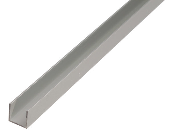GAH ALBERTS U-Profil, L 2000 mm, Aluminium silberfarbig