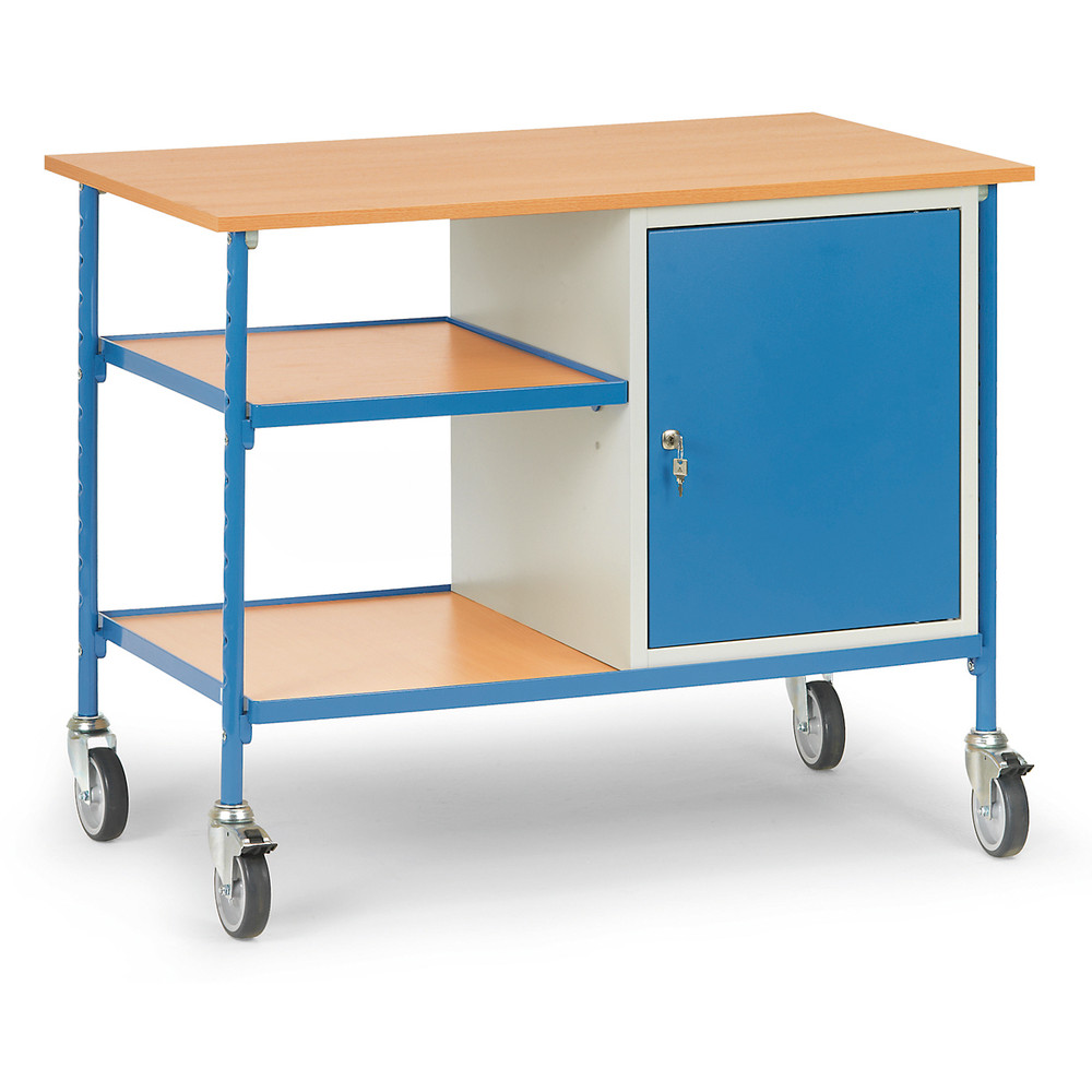 Fetra Rolltisch 5864 mit Stahlschrank und 2 Ablageböden