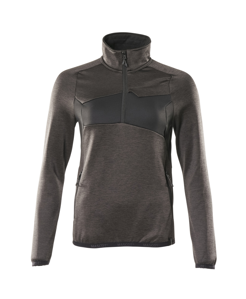 Fleecepullover mit kurzem Zipper, Damen
