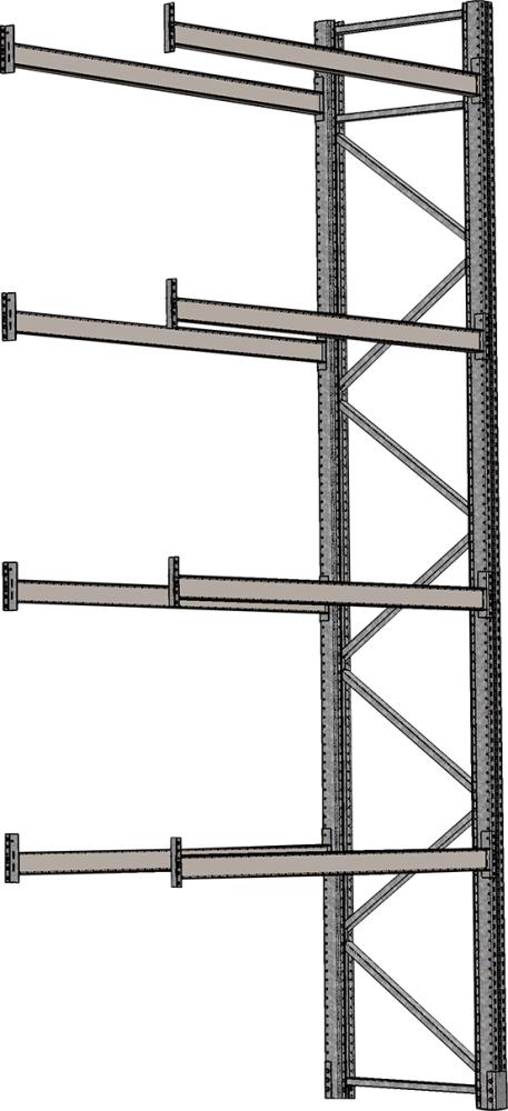 SCHULTE Lagertechnik Palettenregal verzinkt 1 Feld á 1825 mm H 6000xT 1100mm 8 Holme 2000 kg