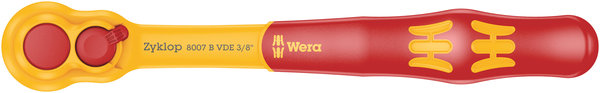 8007 B VDE Zyklop ratchet, insulated, with switch lever, with 3/8&quot; drive, 3