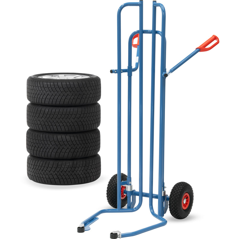 Fetra Reifenkarre 2033A Lufträder 260x85mm 200kg Stahlrohr blau RAL 5007