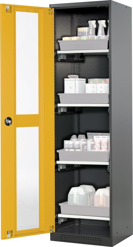 asecos Chemikalienschrank Glasa.545x1950 1Tür,gelb,4Ausz
