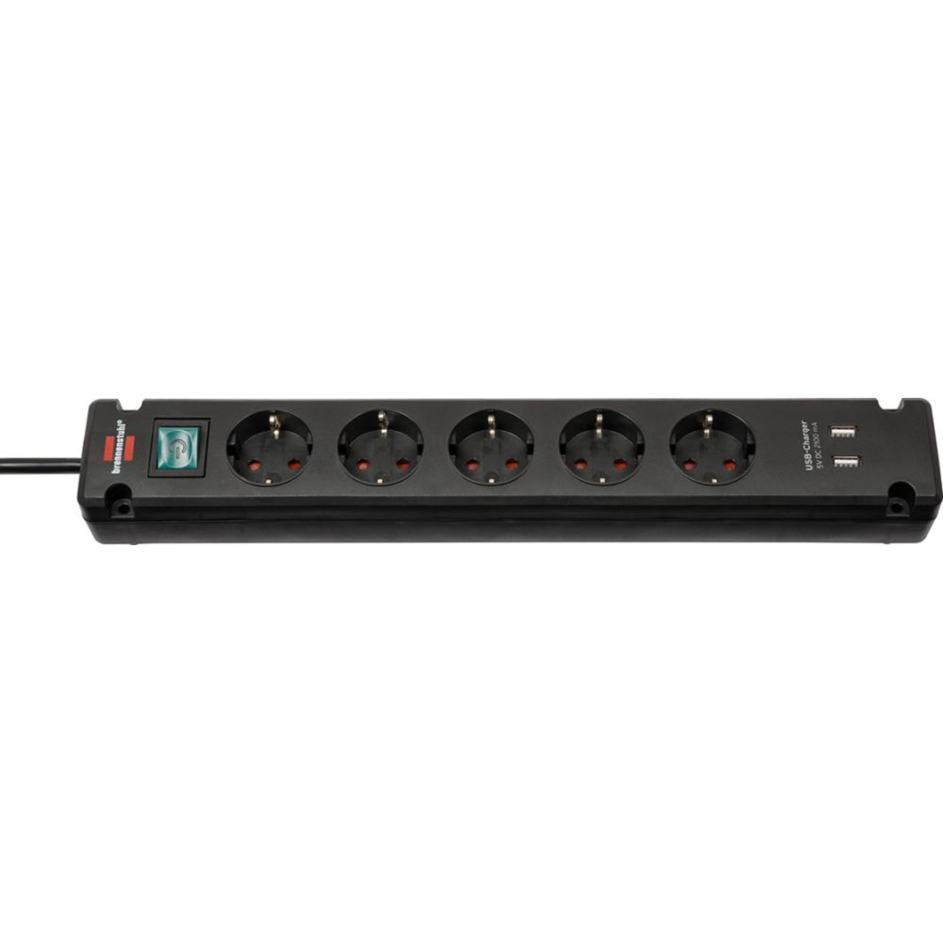 Brennenstuhl Bremounta Steckdosenleiste 5-fach mit 2x USB 3m schwarz