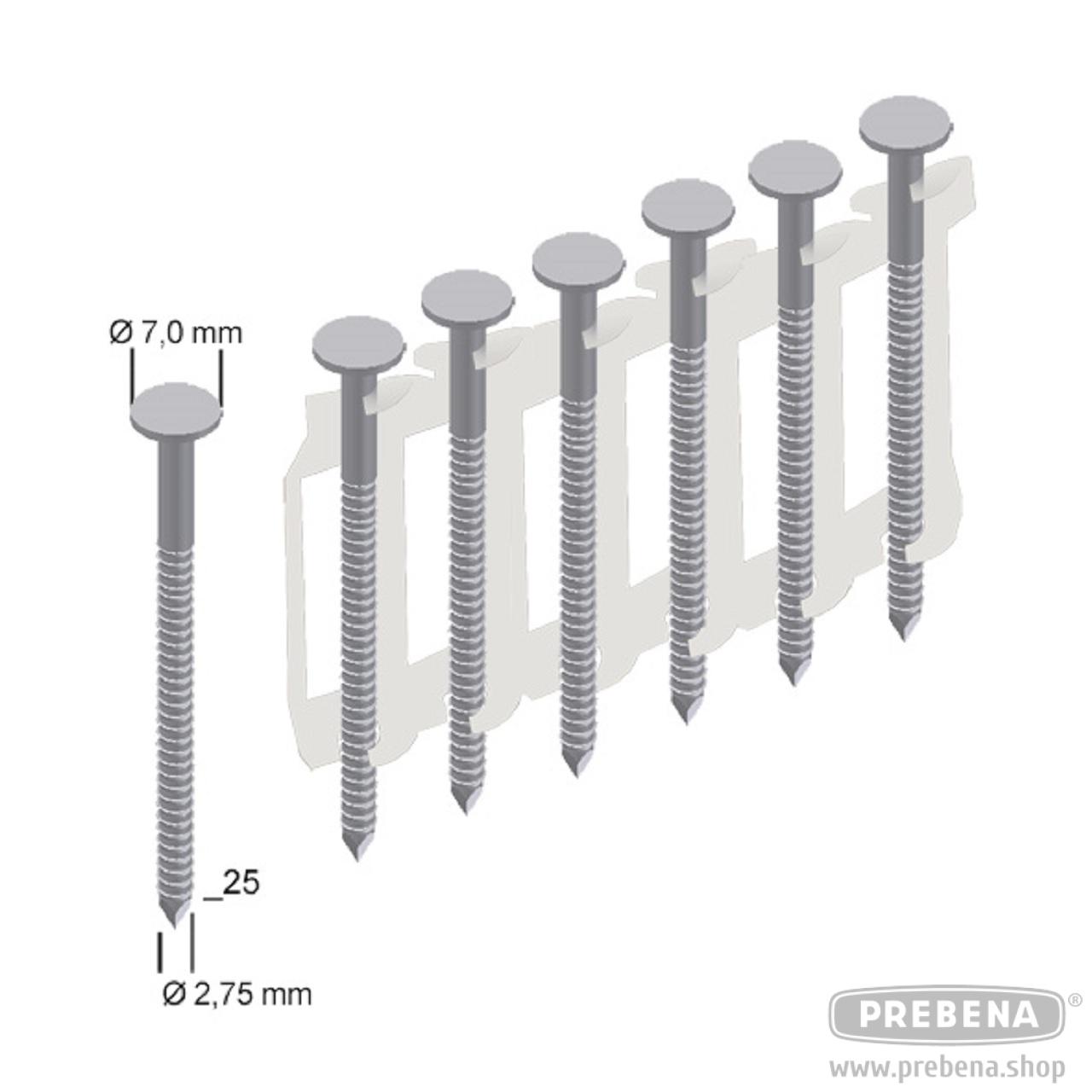 Prebena CNH28/25VZRI Haftnägel feuerverzinkt Ringschaft 25mm 3000 Stück