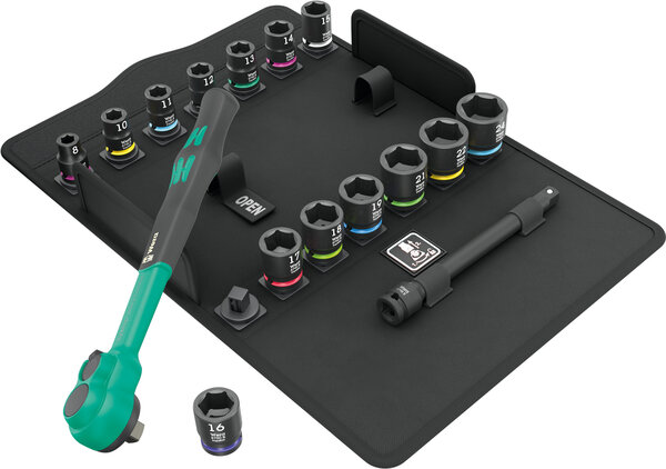 8100 SB 12 Zyklop Comfort Ratchet set, reversing lever, 3/8&quot; drive, metric,