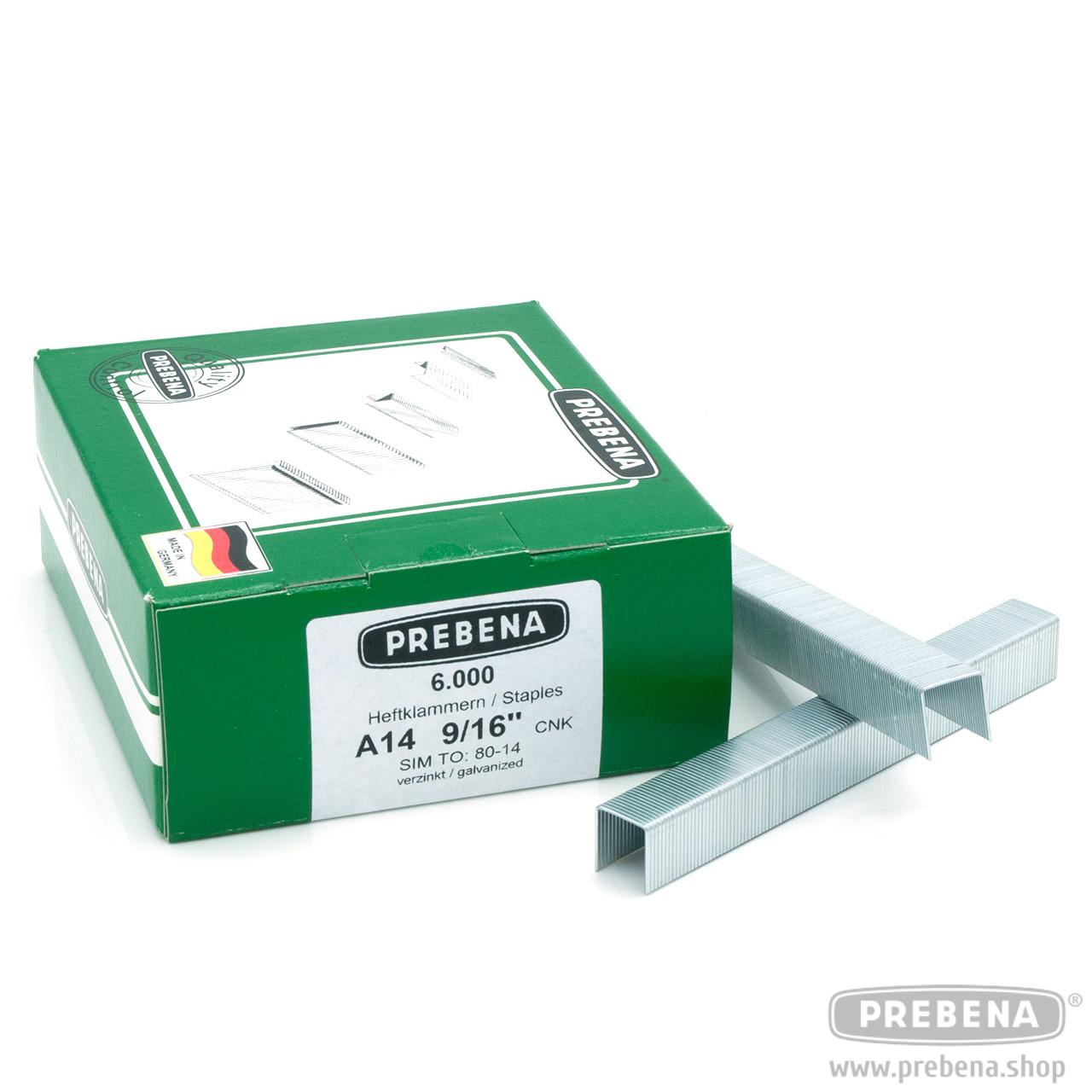 Prebena A14CNK Heftklammern verzinkt 14mm Typ A 6000 Stück
